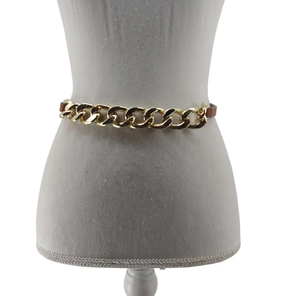Express Brown Glam Party Fashion Women's Belt Synthetic Size XS/S